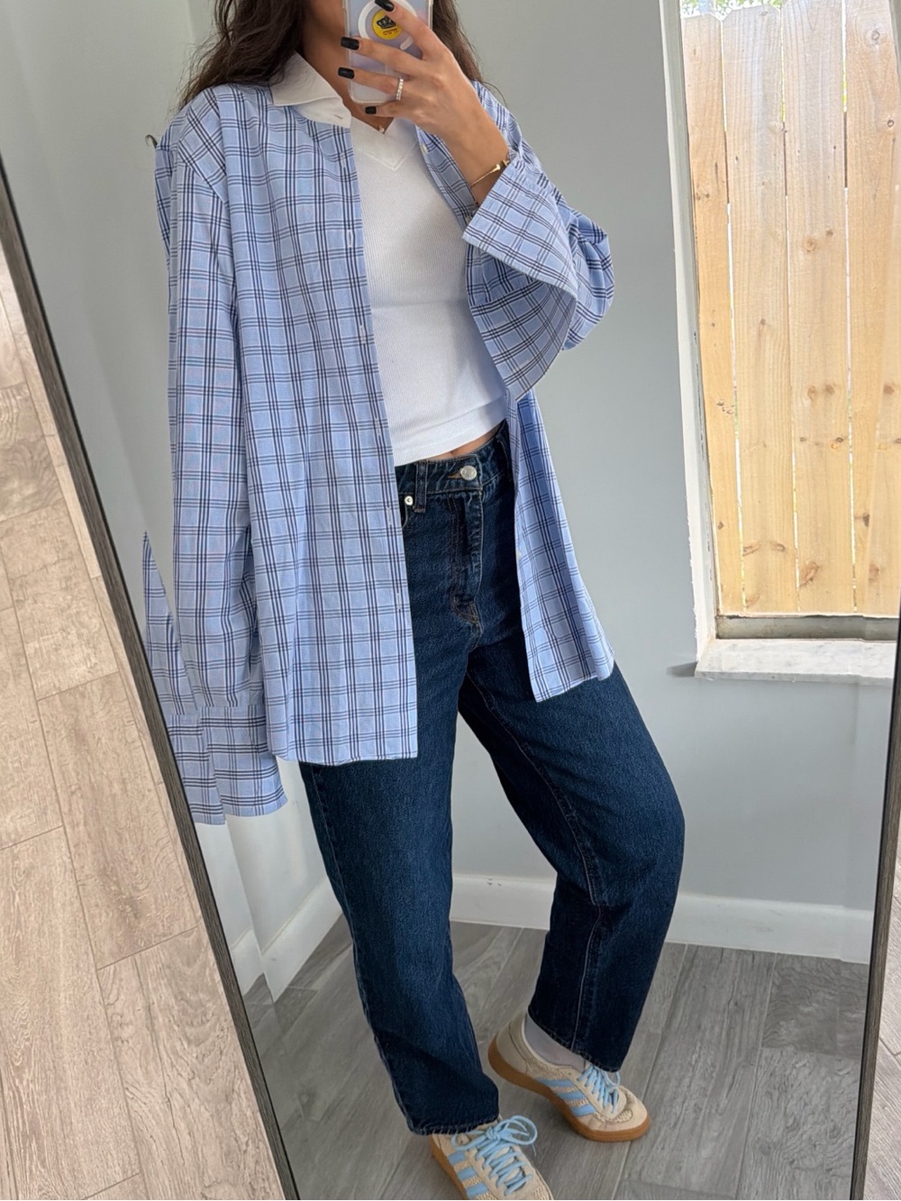 Hugo Boss Light Blue Plaid Button-Up Shirt